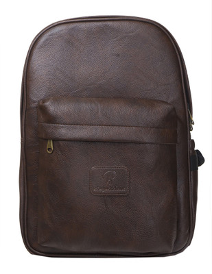

Pranjals House pu leather travel laptop backpack 22 L Laptop Backpack(Brown), Dark brown