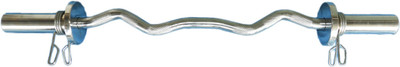 

Royal 3Feet CURVE Olympic ROD with Lock Z Bar1 Weight Lifting Bar(Silver)