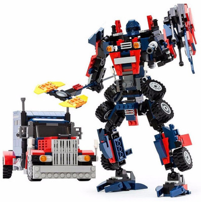 

Emob DIY 377 PCS 2 In 1Robot Transformation Super Power Action Hero Robot Converts Into Truck Block set(Multicolor)