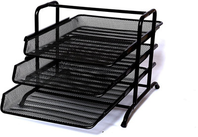 Neo Gold Leaf 3 Compartments Metal Tray(Black)