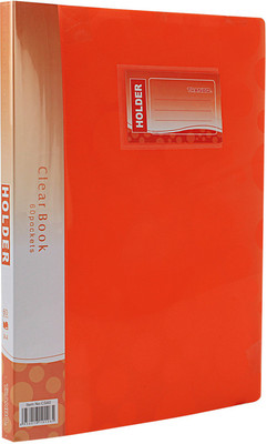 

TRANBO Plastic Clear File Folder Display Presentation Book, 60 Pocket, A4 Size(Set Of 1, Orange)