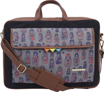 

FUNK FOR HIRE 17 inch Laptop Messenger Bag(Grey, Blue), Grey;navy