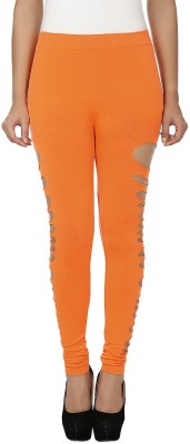 N-gal Ankle Length  Ethnic Wear Legging(Orange, Solid)