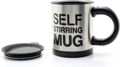 

Jazam Self Stirring_i Stainless Steel Mug(250 ml, Pack of 2), Black