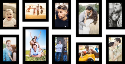 

Swadesi Stuff MDF Photo Frame(Black, 10 Photos)