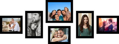 Swadesi Stuff MDF Photo Frame(Black, 6 Photos)