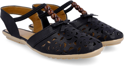 

Myra Women Cutwork Black Flats