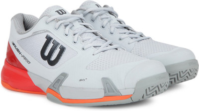 

Wilson Rush Pro 2.5 Ac Tennis Shoe For Men(Red, Grey, Pearl blue/fiery red/flame