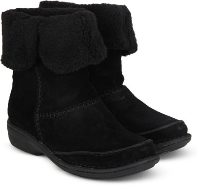 

Clarks Avington Grace Black Sde Boots For Women(Black