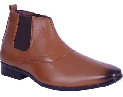 

Shoebook Men's Tan Stylish Boots Slip On For Men(Tan