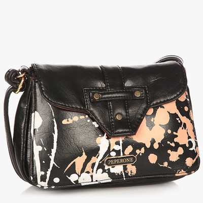 

Peperone Women Casual Black PU Sling Bag