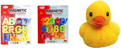 

Aparnas pretty duck and magnetic letters and numbers for playing kids decoration or birthday gift - 20 cm(Multicolor)