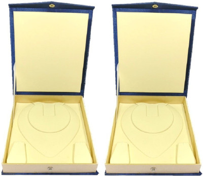 

Addyz Pack of 2 Pcs Necklace Earring half set Makeup Organizer Vanity Box(Blue, Cream)