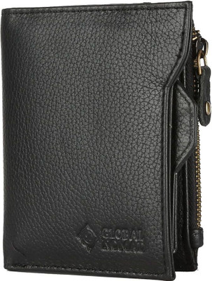 

Global Nomad Men Black Genuine Leather Wallet(4 Card Slots)