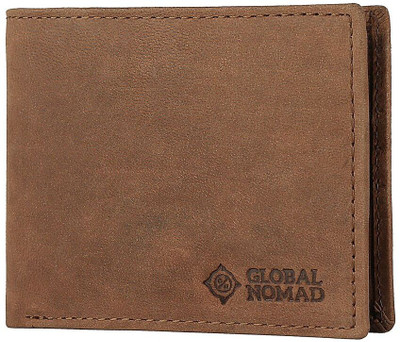 

Global Nomad Men Brown Genuine Leather Wallet(8 Card Slots)