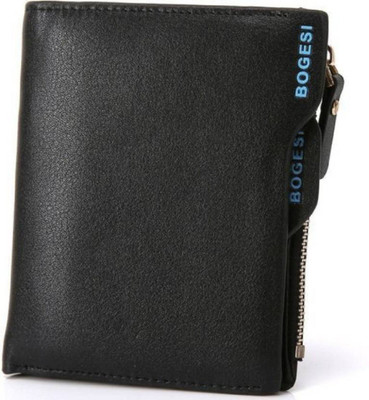 Bogesi Girls Casual Black Genuine Leather Wallet 10 Card Slots