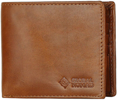 

Global Nomad Men Tan Genuine Leather Wallet(8 Card Slots)