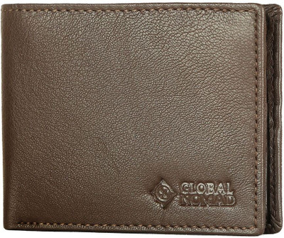 

Global Nomad Men Brown Genuine Leather Wallet(8 Card Slots)