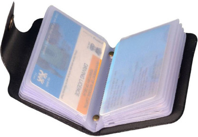 

Lusso Pelle Men Formal Black Artificial Leather Card Holder(12 Card Slots)