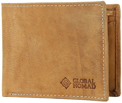 

Global Nomad Men Tan Genuine Leather Wallet(6 Card Slots)