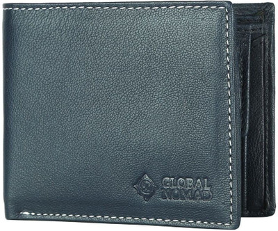 

Global Nomad Men Blue Genuine Leather Wallet(6 Card Slots)