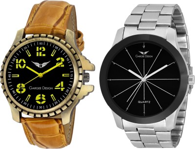 Gargee Design New 2513-Pack of 2 Black And Yellow festive Watch  - For Men   Watches  (Gargee Design)