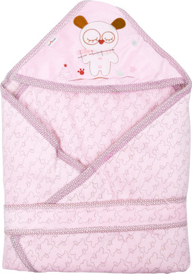 

1st Step Printed  Hooded Baby Blanket(Polyester, Pink