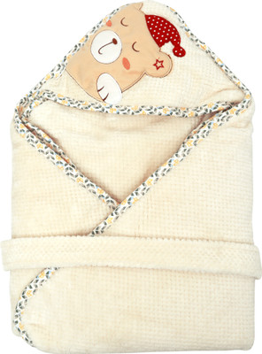 

1st Step Plain  Hooded Baby Blanket(Cotton, Cream