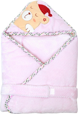 

1st Step Plain  Hooded Baby Blanket(Cotton, Pink
