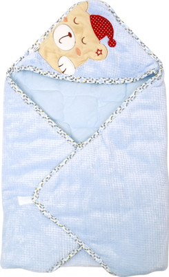 

1st Step Plain  Hooded Baby Blanket(Cotton, Blue