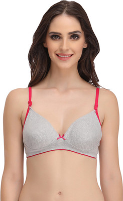 deals clovia non padded t shirt bra pink | Clovia by Clovia Non-Wired Double Layered Bra With Detachable Straps Women T-Shirt Non Padded Bra(Pink)
