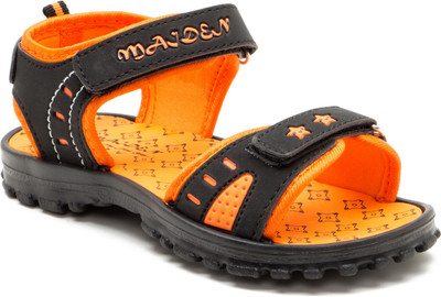 

OMAIDEN The First Step Boys & Girls Velcro Sports Sandals(Black, Black/orange