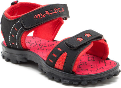 

OMAIDEN The First Step Boys Velcro Sports Sandals(Black, Black/red
