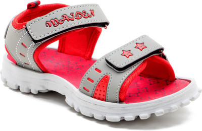 

OMAIDEN The First Step Boys Velcro Sports Sandals(Grey, Grey/red
