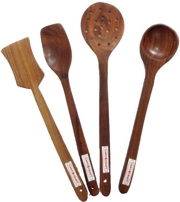 Cart4Craft Wood Ladle(Pack of 4)