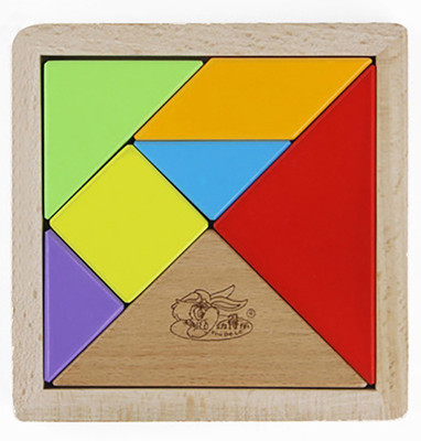 

Jack Royal Rainbow Solid Colored Wooden Puzzles Tan-gram(Multicolor)
