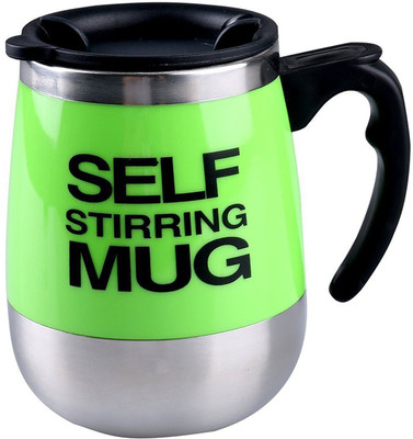 

ShopAis Self Stirring03 Stainless Steel Mug(400 ml), Green
