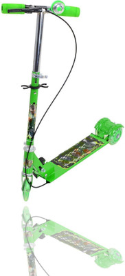 

BabyGo BabyGo Height Adjustable Folding Kick Kids Scooter with Shockers and Light in Wheels (green)(Green)