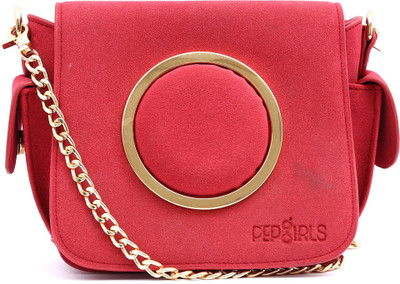 

Pepgirls Girls Evening/Party Red PU Sling Bag