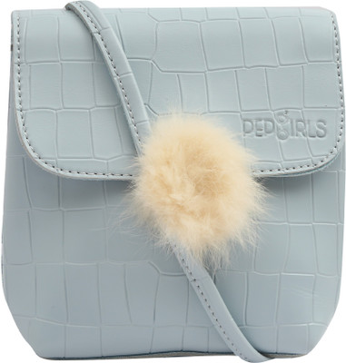 

Pepgirls Girls Casual Blue Leatherette Sling Bag