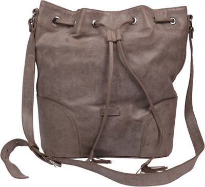 

JL Collections Women Casual Grey Genuine Leather Shoulder Bag