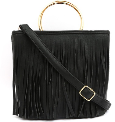

Pepgirls Girls Casual Black Leatherette Sling Bag