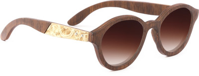 

tetewood Retro Square Sunglasses(Black, Brown)