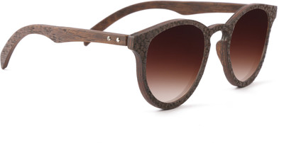 

tetewood Round Sunglasses(Black, Brown)