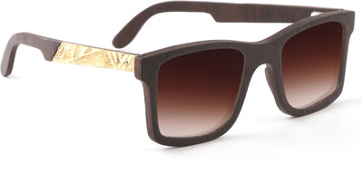 

tetewood Retro Square Sunglasses(Black, Brown)