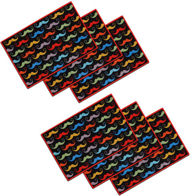 SEJ BY NISHA GUPTA Rectangular Pack of 6 Table Placemat(Multicolor, Cotton)