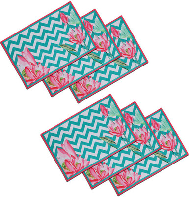SEJ BY NISHA GUPTA Rectangular Pack of 6 Table Placemat(Multicolor, Cotton)