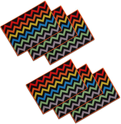 SEJ BY NISHA GUPTA Rectangular Pack of 6 Table Placemat(Multicolor, Cotton)