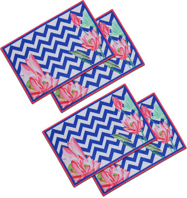 SEJ BY NISHA GUPTA Rectangular Pack of 4 Table Placemat(Multicolor, Cotton)