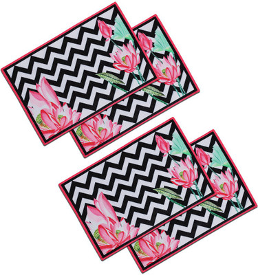 SEJ BY NISHA GUPTA Rectangular Pack of 4 Table Placemat(Multicolor, Cotton)